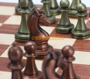 Bộ cờ vua hợp kim bàn gỗ tự nhiên cao cấp (nhiều size)
